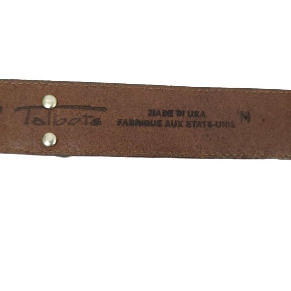 Talbots Womens Brown Leather Belt Vtg Size M Gardening Theme Charms Silver Tone main image 13